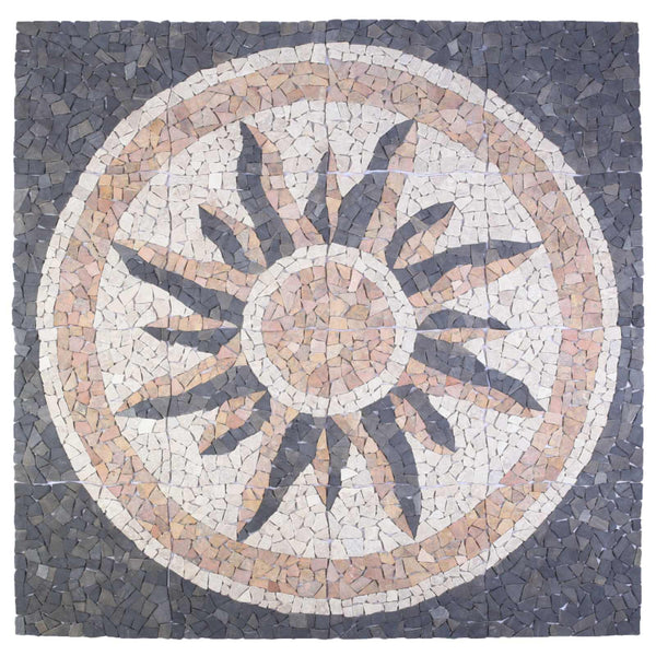 Mosaiikkilaattat Aurinkokuviolla Monivärinen 120 x 120 cm