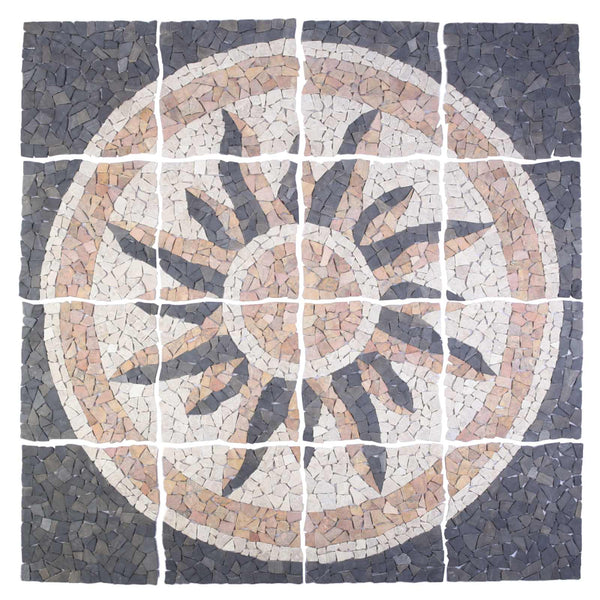 Mosaiikkilaattat Aurinkokuviolla Monivärinen 120 x 120 cm
