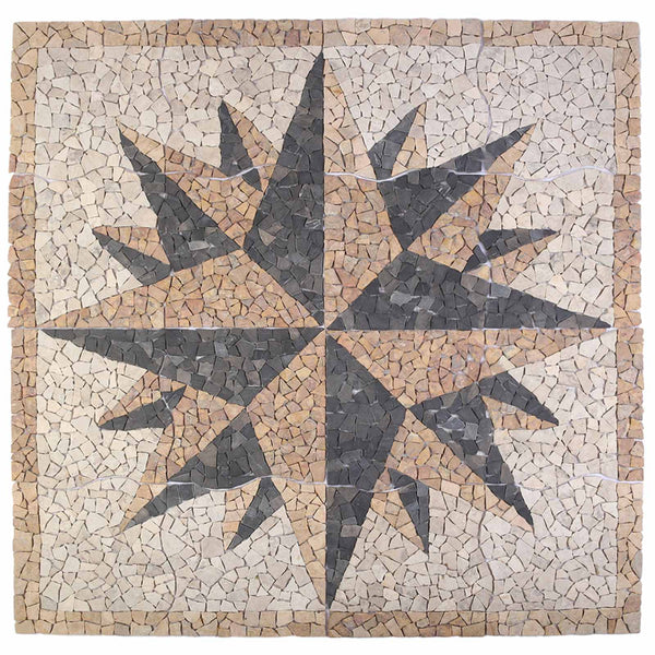 Mosaiikkilaatat tuulen kuvio Monivärinen 120 x 120 cm Marmori