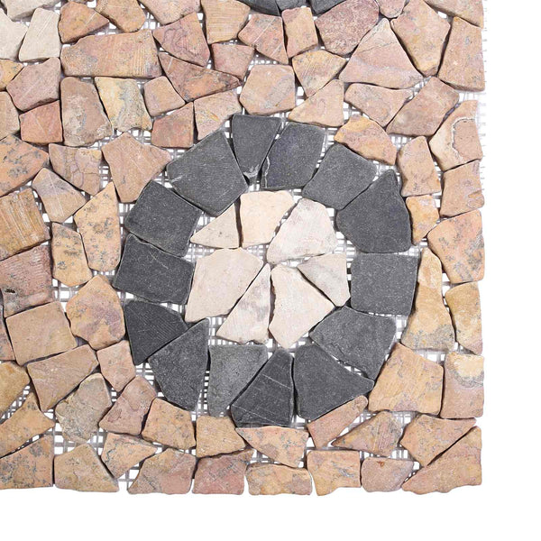 Mosaiikkilaatat kukkakuviolla Monivärinen 120 x 120 cm Marmori