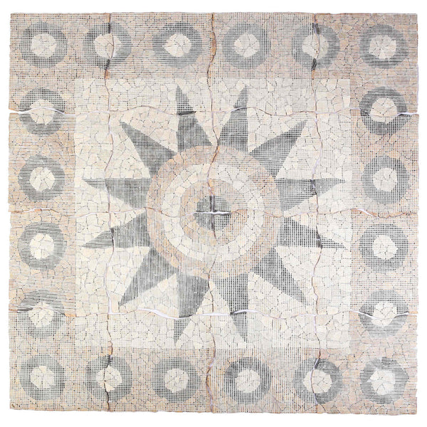 Mosaiikkilaatat kukkakuviolla Monivärinen 120 x 120 cm Marmori
