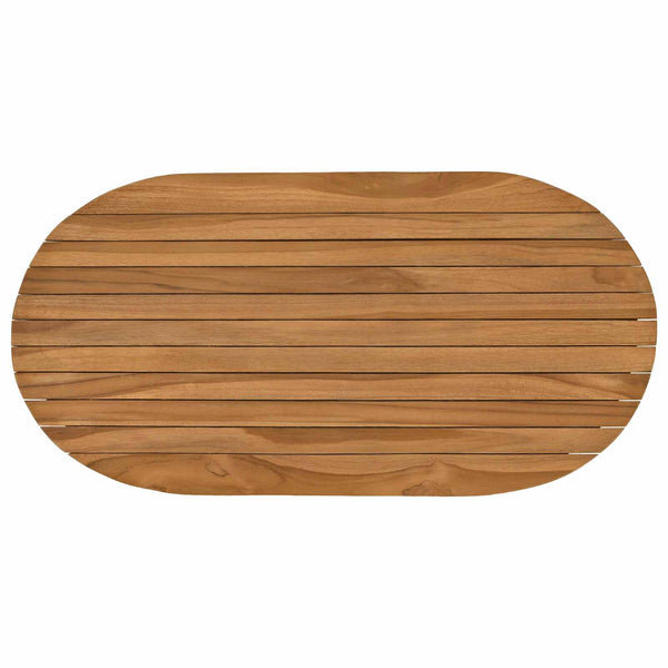 Pöytälevy 80 x 40 x 3,5 cm Ovaali Tiikkipuu Luonnollinen