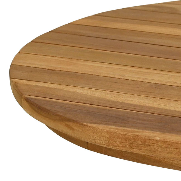 Pöytälevy 90 x 45 x 3,5 cm Ovaali Tiikkipuu Luonnollinen