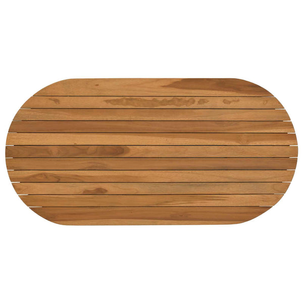Pöytälevy 90 x 45 x 3,5 cm Ovaali Tiikkipuu Luonnollinen