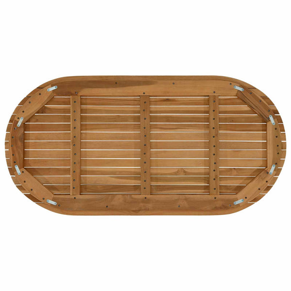 Pöytälevy 110 x 55 x 3,5 cm Ovaali Tiikkipuu Luonnollinen