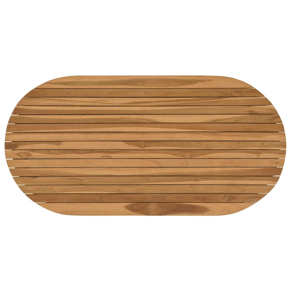 Pöytälevy 110 x 55 x 3,5 cm Ovaali Tiikkipuu Luonnollinen
