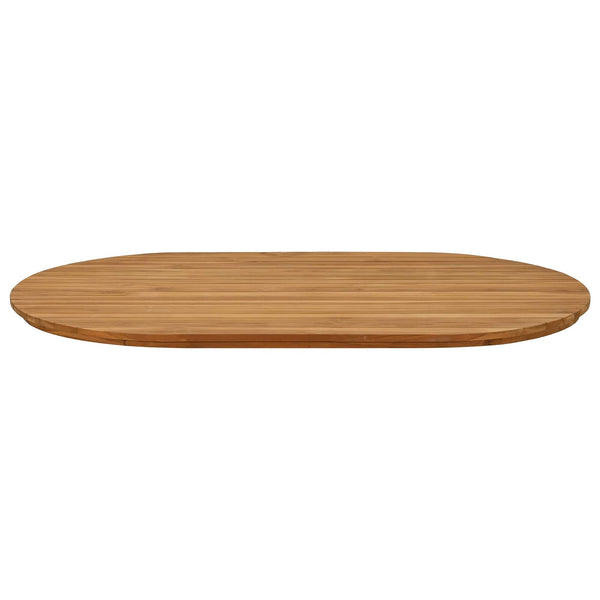 Pöytälevy 120 x 70 x 3,5 cm Ovaali Tiikkipuu Luonnollinen