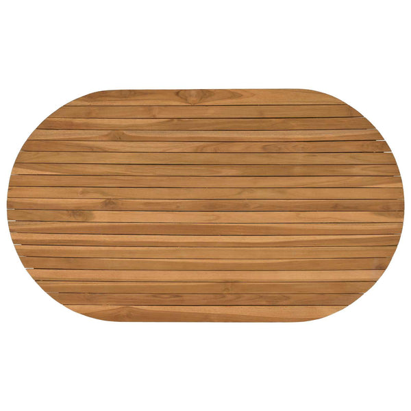 Pöytälevy 120 x 70 x 3,5 cm Ovaali Tiikkipuu Luonnollinen