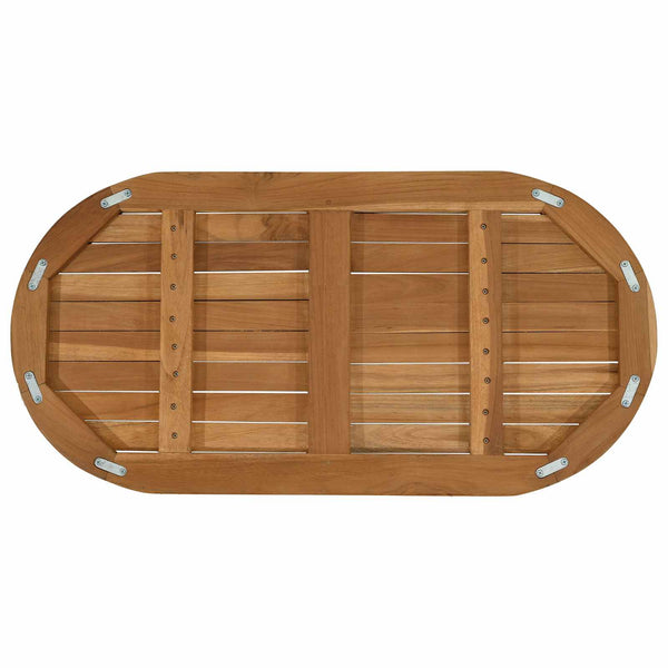 Pöytälevy 80 x 40 x 2,5 cm Ovaali Tiikkipuu Luonnollinen