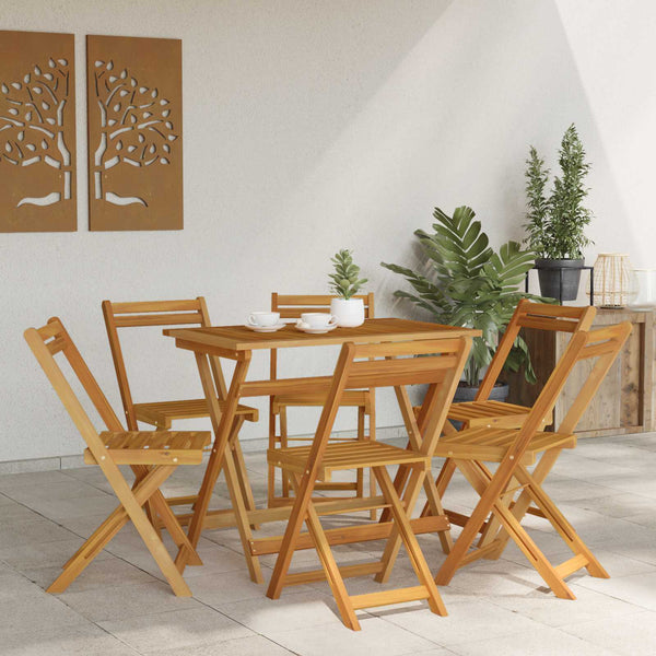 Kääntyvät Puutarhatuolit 6 pcs Luonnollinen 40 x 53 x 80 cm