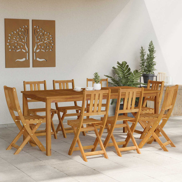 Ulko Bistro Tuolit tyynyllä 8 pcs Luonnollinen 40 x 42 x 85 cm