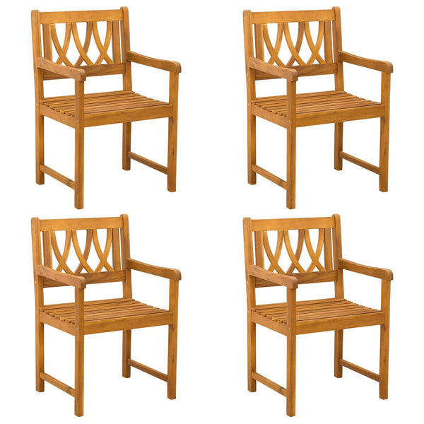 Ulkopenkki 4 pcs Luonnollinen 56 x 55,5 x 90 cm Tiheä akasiapuu