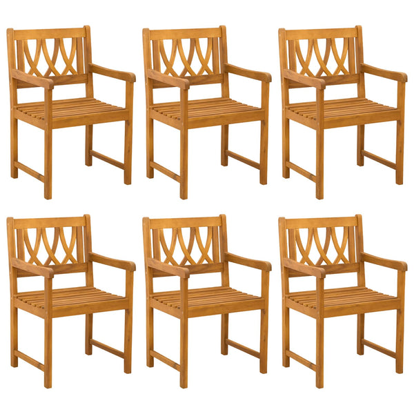 Ulkopenkki 6 pcs Luonnollinen 56 x 55,5 x 90 cm Tiheä akasiapuu