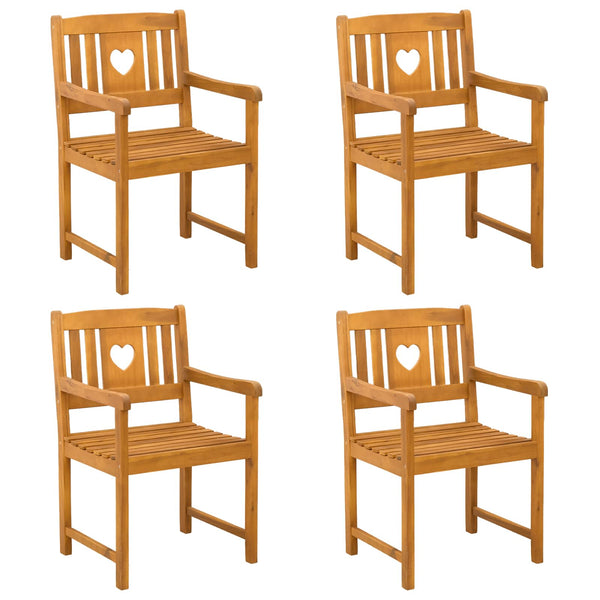 Ulkopenkki 4 pcs Luonnollinen 56 x 55,5 x 90 cm Tiheä akasiapuu