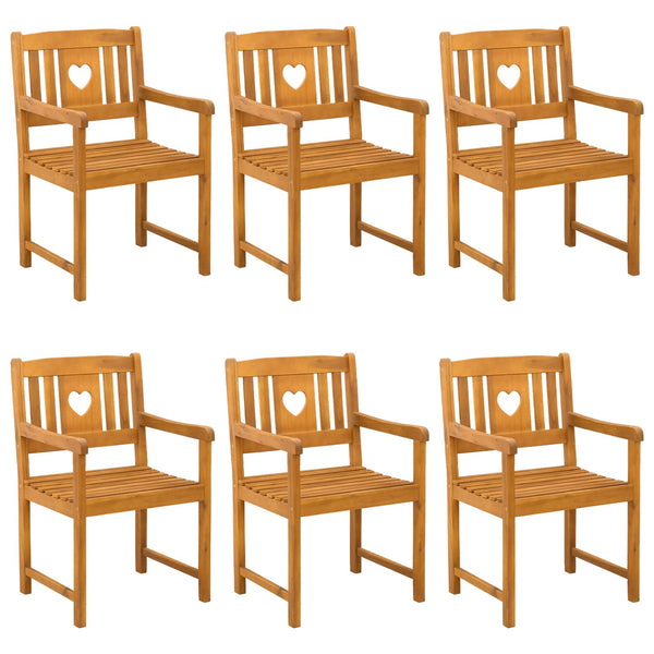 Ulkopenkki 6 pcs Luonnollinen 56 x 55,5 x 90 cm Tiheä akasiapuu
