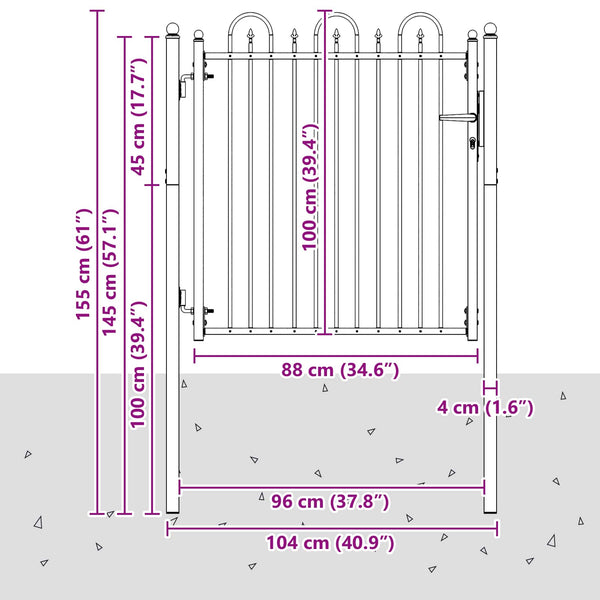 Aitausportti DRONTEN 100 x 100 cm Metalli Musta Lukittava