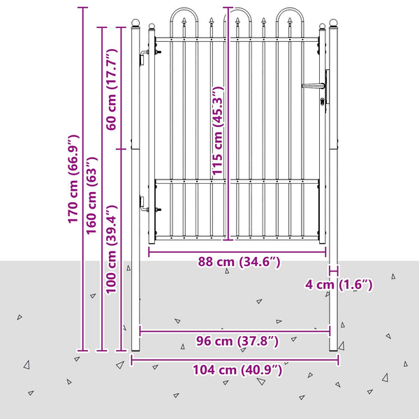 Aitausportti DRONTEN 100 x 125 cm Metalli Musta Lukittava