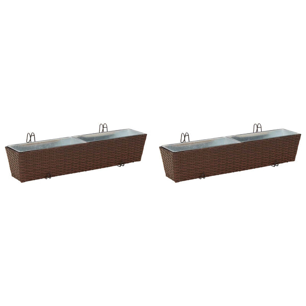 Kaide 2 kpl Ruskea 80 x 17 x 17 cm Metalli