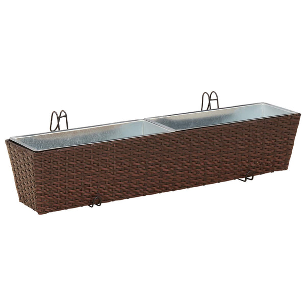 Kaide 2 kpl Ruskea 80 x 17 x 17 cm Metalli