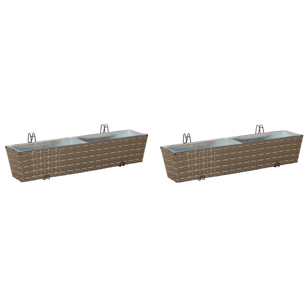 Kaide 2 kpl Harmaa 80 x 17 x 17 cm Metalli