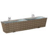 Kaide 2 kpl Harmaa 80 x 17 x 17 cm Metalli