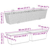 Kaide 2 kpl Harmaa 80 x 17 x 17 cm Metalli