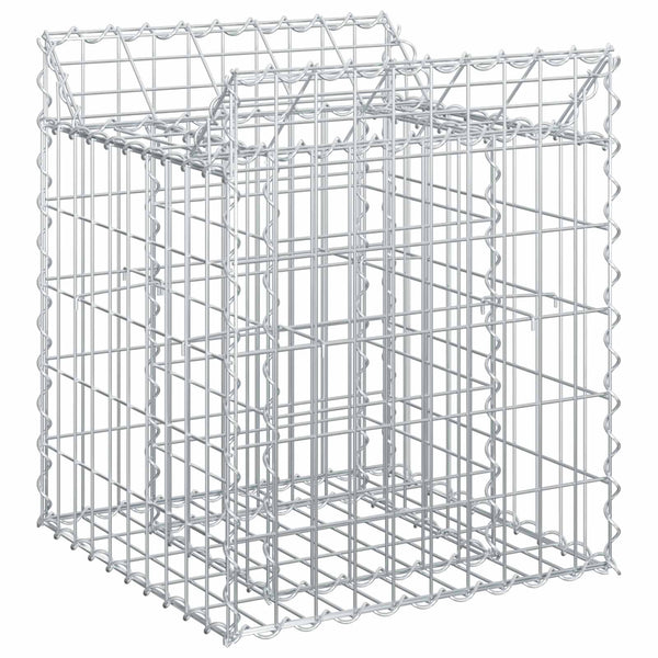 Gabion Kohotettu Peti 50 x 50 x 60 cm Galvanoitu teräs Hopea