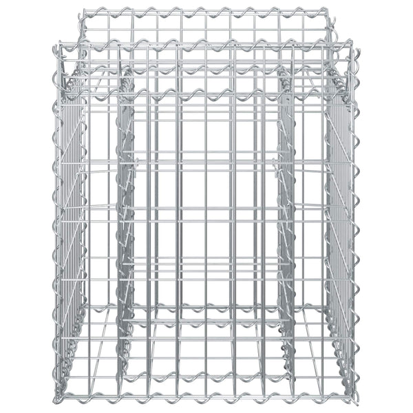 Gabion Kohotettu Peti 50 x 50 x 60 cm Galvanoitu teräs Hopea