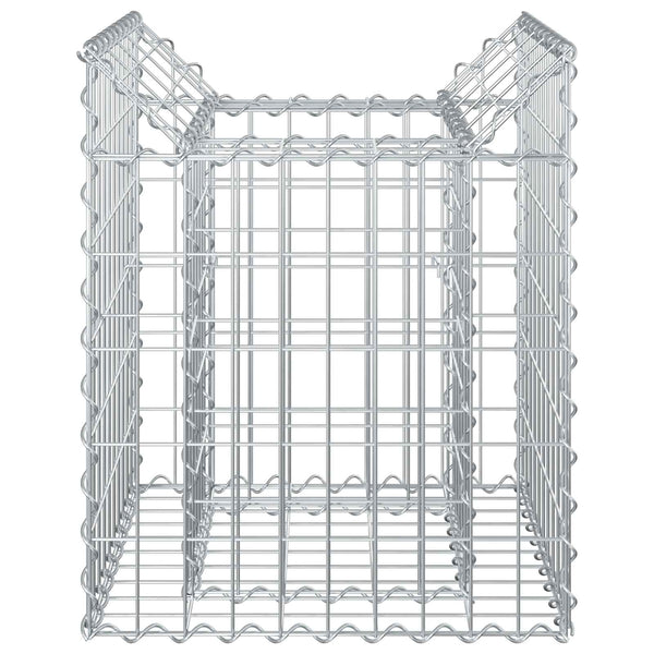Gabion Kohotettu Peti 50 x 50 x 60 cm Galvanoitu teräs Hopea