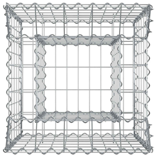 Gabion Kohotettu Peti 50 x 50 x 60 cm Galvanoitu teräs Hopea
