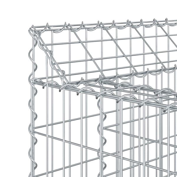 Gabion Kohotettu Peti 200 x 50 x 60 cm Galvanoitu teräs Hopea
