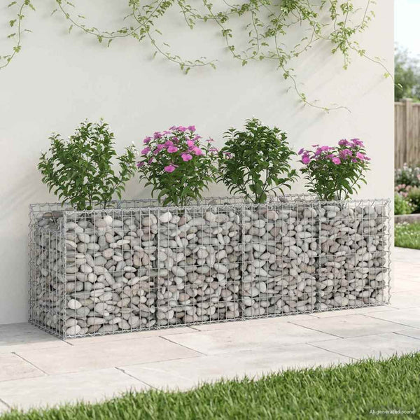 Gabion Kohotettu Peti 200 x 50 x 60 cm Galvanoitu teräs Hopea