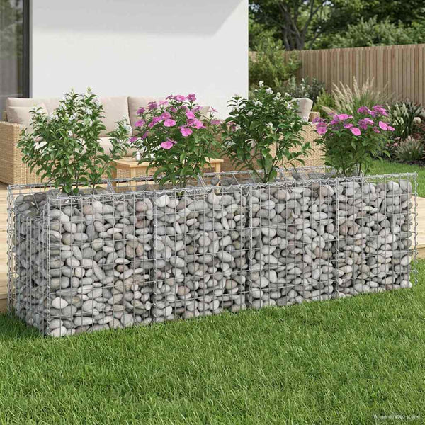 Gabion Kohotettu Peti 200 x 50 x 60 cm Galvanoitu teräs Hopea