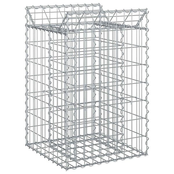 Gabion Kohotettu Peti 50 x 50 x 80 cm Galvanoitu teräs Hopea
