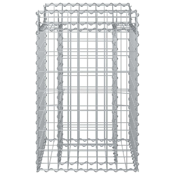Gabion Kohotettu Peti 50 x 50 x 80 cm Galvanoitu teräs Hopea