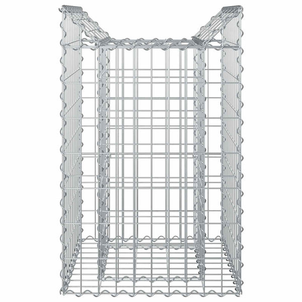 Gabion Kohotettu Peti 50 x 50 x 80 cm Galvanoitu teräs Hopea