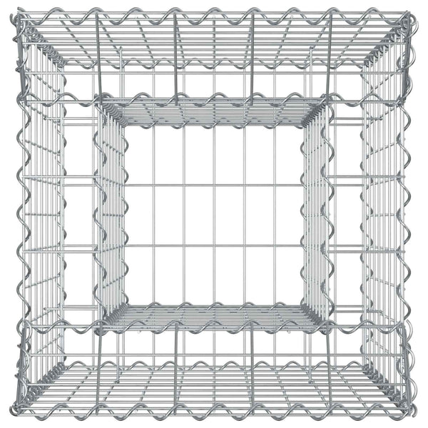 Gabion Kohotettu Peti 50 x 50 x 80 cm Galvanoitu teräs Hopea