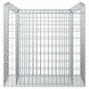 Gabion Kohotettu Peti 50 x 100 x 100 cm Galvanoitu teräs Hopea