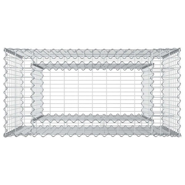 Gabion Kohotettu Peti 50 x 100 x 100 cm Galvanoitu teräs Hopea