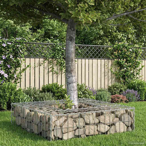Gabion Kohotettu Peti 80 x 80 x 12 cm Galvanoitu teräs Hopea
