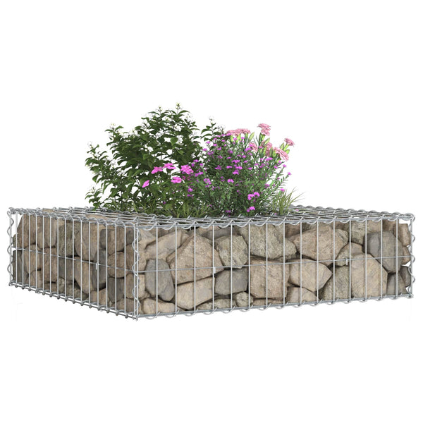 Gabion Kohotettu Peti 80 x 80 x 12 cm Galvanoitu teräs Hopea