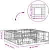 Gabion Kohotettu Peti 80 x 80 x 12 cm Galvanoitu teräs Hopea