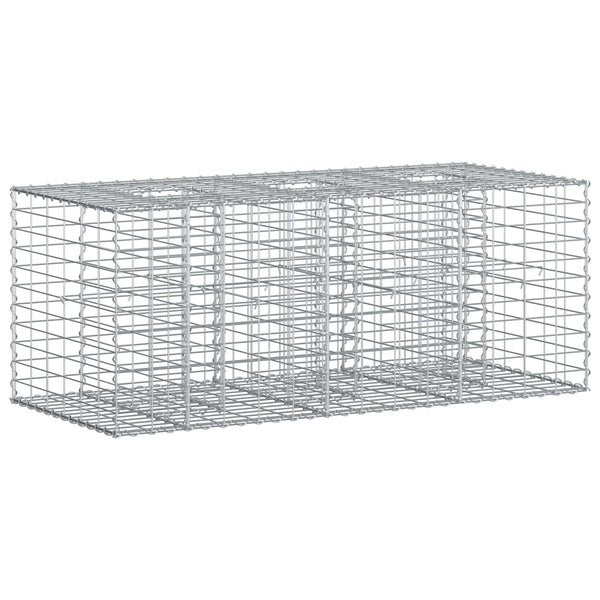 Gabion Kohotettu Peti 140 x 60 x 55 cm Galvanoitu teräs Hopea