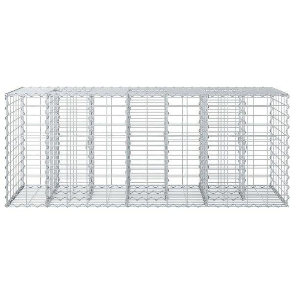 Gabion Kohotettu Peti 140 x 60 x 55 cm Galvanoitu teräs Hopea