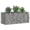 Gabion Kohotettu Peti 140 x 60 x 55 cm Galvanoitu teräs Hopea