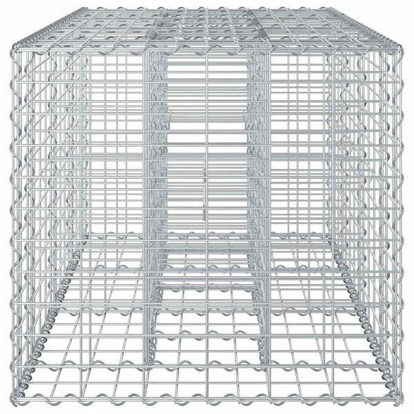 Gabion Kohotettu Peti 140 x 60 x 55 cm Galvanoitu teräs Hopea