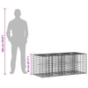 Gabion Kohotettu Peti 140 x 60 x 55 cm Galvanoitu teräs Hopea