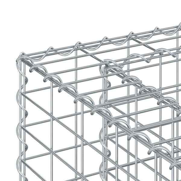 Gabion Kohotettu Peti 50 x 50 x 80 cm Galvanoitu teräs Hopea