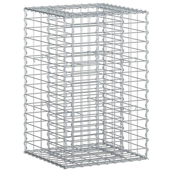 Gabion Kohotettu Peti 50 x 50 x 80 cm Galvanoitu teräs Hopea