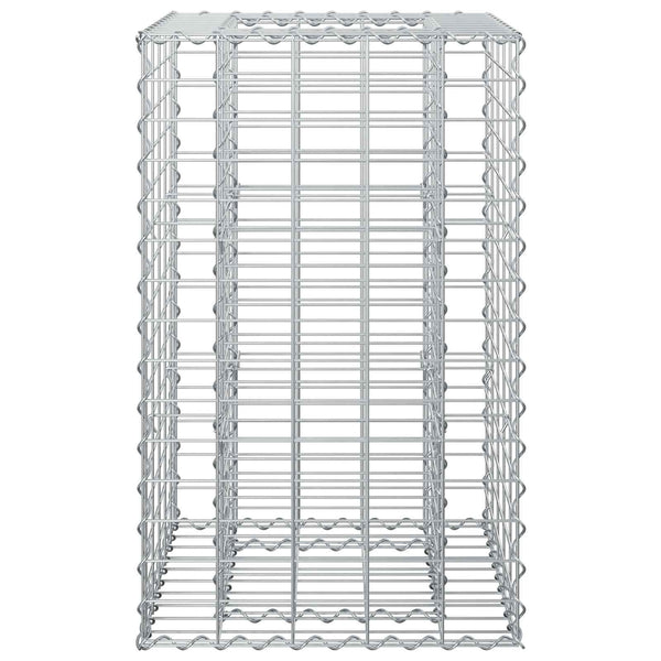 Gabion Kohotettu Peti 50 x 50 x 80 cm Galvanoitu teräs Hopea